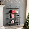 Image de vidaXL Bibliothèque à 4 niveaux Gris 100x30x140 cm Bois de pin massif806484