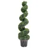 Image de vidaXL Kunstplant met pot buxus spiraal 117 cm groen336504