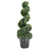 Image de vidaXL Kunstplant met pot buxus spiraal 100 cm groen336505