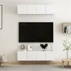 Image de Meubles TV 4 pcs Blanc 60x30x30 cm Aggloméré