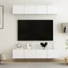 Image de Meubles TV 4 pcs Blanc 80x30x30 cm Bois d ingénierie