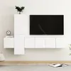 Image de vidaXL Ensemble de Meubles TV 5 pcs, Ensemble d'Armoires de Télévision avec Rangement, Meubles Télé de Salon, Blanc Bois d'Ingénierie 3078653