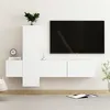 Image de Ensemble de meubles TV 3 pcs Blanc Bois d ingénierie