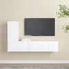 Image de Ensemble de meubles TV 3 pcs Blanc Bois d ingénierie