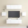 Image de vidaXL Ensemble de Meubles TV 6 pcs, Ensemble d'Armoires de Télévision avec Rangement, Meubles Télé de Salon, Blanc Bois d'Ingénierie
