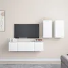 Image de vidaXL Ensemble de Meubles TV 4 pcs, Ensemble d'Armoires de Télévision avec Rangement, Meubles Télé de Salon, Blanc Bois d'Ingénierie 3078685