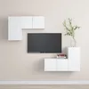 Image de Ensemble de meubles TV 4 pcs Blanc Bois d ingénierie