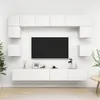 Image de vidaXL Ensemble de Meubles TV 8 pcs, Ensemble d'Armoires de Télévision avec Rangement, Meubles Télé de Salon, Blanc Bois d'Ingénierie
