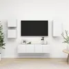 Image de vidaXL Ensemble de Meubles TV 5 pcs, Ensemble d'Armoires de Télévision avec Rangement, Meubles Télé de Salon, Blanc Bois d'Ingénierie 3078695