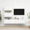 Image de Ensemble de meubles TV 4 pcs Blanc Bois d ingénierie