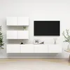 Image de Ensemble de meubles TV 4 pcs Blanc Bois d ingénierie