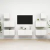 Image de vidaXL Ensemble de Meubles TV 7 pcs, Ensemble d'Armoires de Télévision avec Rangement, Meubles Télé de Salon, Blanc Bois d'Ingénierie 3078712