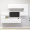 Image de vidaXL Ensemble de Meubles TV 8 pcs, Ensemble d'Armoires de Télévision avec Rangement, Meubles Télé de Salon, Blanc Bois d'Ingénierie 3078723
