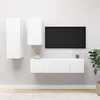 Image de Ensemble de meubles TV 4 pcs Blanc Bois d ingénierie
