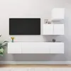 Image de Ensemble de meubles TV 4 pcs Blanc Bois d ingénierie