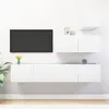 Image de Ensemble de meubles TV 4 pcs Blanc Bois d ingénierie
