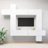 Image de vidaXL Ensemble de meuble TV 9 pcs Blanc Bois d'ingénierie3078738