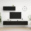 Image de Meubles TV 3 pcs Noir Bois d ingénierie