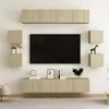 Image de vidaXL Ensemble de Meubles TV 8 pcs Ensemble d'Armoires Stéréo Centres de Divertissement Salon Salle de Séjour Intérieur Chêne Sonoma Aggloméré