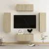 Image de Ensemble de meubles TV 4 pcs Chêne sonoma Bois d ingénierie