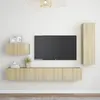 Image de vidaXL 4-delige Tv-meubelset bewerkt hout sonoma eikenkleurig3078991