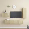 Image de vidaXL 4-delige Tv-meubelset spaanplaat sonoma eikenkleurig3078993