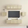 Image de Ensemble de meubles TV 6 pcs Chêne sonoma Bois d ingénierie