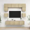 Image de Ensemble de meuble TV 8 pcs Chêne sonoma Bois d ingénierie