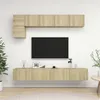 Image de Ensemble de meuble TV 5 pcs Chêne sonoma Bois d ingénierie