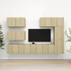Image de Ensemble de meuble TV 6 pcs Chêne sonoma Bois d ingénierie