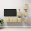 Image de vidaXL Ensemble de Meubles TV 6 pcs, Ensemble d'Armoires de Télévision avec Rangement, Meubles Télé de Salon, Chêne Sonoma Bois d'Ingénierie
