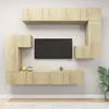 Image de Ensemble de meubles TV 8 pcs Chêne sonoma Bois d ingénierie