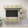 Image de Ensemble de meuble TV 6 pcs Chêne sonoma Bois d ingénierie