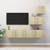 Image de Ensemble de meuble TV 4 pcs Chêne sonoma Bois d ingénierie