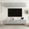 Image de vidaXL Meubles TV 4 pcs Gris béton 100x30x30 cm Bois d'ingénierie3079061