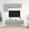 Image de Ensemble de meubles TV 5 pcs Gris béton Bois d ingénierie