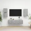 Image de vidaXL Ensemble de Meubles TV 5 pcs, Ensemble d'Armoires de Télévision avec Rangement, Meubles Télé de Salon, Gris Béton Bois d'Ingénierie 3079115