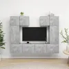 Image de vidaXL Ensemble de Meuble TV 6 pcs Suspendu Mural Ensemble d'Armoires Stéréo Salle de Séjour Maison Salon Intérieur Gris Béton Aggloméré