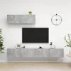 Image de Meubles TV 3 pcs Gris béton Bois d ingénierie