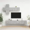 Image de vidaXL Ensemble de meuble TV 7 pcs Gris béton Aggloméré