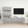 Image de Ensemble de meubles TV 4 pcs Gris béton Bois d ingénierie