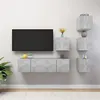 Image de vidaXL Ensemble de meuble TV 6 pcs Gris béton Aggloméré