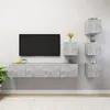 Image de vidaXL Ensemble de meuble TV 6 pcs Gris béton Aggloméré