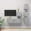Image de vidaXL Ensemble de meuble TV 5 pcs Gris béton Aggloméré