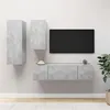 Image de vidaXL Ensemble de Meubles TV 4 pcs, Ensemble d'Armoires de Télévision avec Rangement, Meubles Télé de Salon, Gris Béton Bois d'Ingénierie 3079151