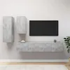 Image de vidaXL Ensemble de Meubles TV 4 pcs, Ensemble d'Armoires de Télévision avec Rangement, Meubles Télé de Salon, Gris Béton Bois d'Ingénierie
