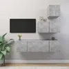Image de Ensemble de meubles TV 4 pcs Gris béton Bois d ingénierie
