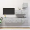 Image de Ensemble de meubles TV 4 pcs Gris béton Bois d ingénierie