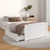 Image de Cadre de lit sans matelas blanc bois de pin massif 90x200 cm