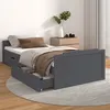 Image de Cadre de lit sans matelas gris foncé bois pin massif 90x200cm